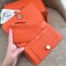 Hermes Dogon Duo Wallet In Orange Clemence Leather Hermes Dogon Duo Wallet In Orange Clemence Leather