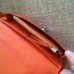 Hermes Dogon Duo Wallet In Orange Clemence Leather Hermes Dogon Duo Wallet In Orange Clemence Leather