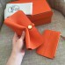 Hermes Dogon Duo Wallet In Orange Clemence Leather Hermes Dogon Duo Wallet In Orange Clemence Leather