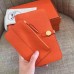 Hermes Dogon Duo Wallet In Orange Clemence Leather Hermes Dogon Duo Wallet In Orange Clemence Leather