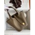 Hermes Picotin Lock 18 Handmade Bag in Taupe Clemence Leather Hermes Picotin Lock 18 Handmade Bag in Taupe Clemence Leather