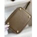 Hermes Picotin Lock 18 Handmade Bag in Taupe Clemence Leather Hermes Picotin Lock 18 Handmade Bag in Taupe Clemence Leather