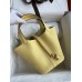 Hermes Picotin Lock 18 Handmade Bag in Jaune Poussin Clemence Leather Hermes Picotin Lock 18 Handmade Bag in Jaune Poussin Clemence Leather