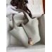Hermes Picotin Lock 18 Handmade Bag in Pearl Grey Clemence Leather Hermes Picotin Lock 18 Handmade Bag in Pearl Grey Clemence Leather