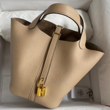 Hermes Picotin Lock 18 Handmade Bag in Trench Clemence Leather Hermes Picotin Lock 18 Handmade Bag in Trench Clemence Leather