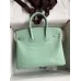 Hermes Birkin 25 Retourne Handmade Bag In Vert D'eau Matte Alligator Leather Hermes Birkin 25 Retourne Handmade Bag In Vert Deau Matte Alligator Leather