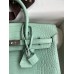 Hermes Birkin 25 Retourne Handmade Bag In Vert D'eau Matte Alligator Leather Hermes Birkin 25 Retourne Handmade Bag In Vert Deau Matte Alligator Leather