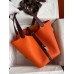 Hermes Picotin Lock 22 Bicolor Handmade Bag in Orange and Burgundy Swift Leather Hermes Picotin Lock 22 Bicolor Handmade Bag in Orange and Burgundy Swift Leather