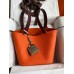 Hermes Picotin Lock 22 Bicolor Handmade Bag in Orange and Burgundy Swift Leather Hermes Picotin Lock 22 Bicolor Handmade Bag in Orange and Burgundy Swift Leather