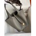 Hermes Picotin Lock 22 Handmade Bag in Etain Clemence Leather Hermes Picotin Lock 22 Handmade Bag in Etain Clemence Leather