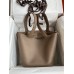 Hermes Picotin Lock 22 Handmade Bag in Taupe Clemence Leather Hermes Picotin Lock 22 Handmade Bag in Taupe Clemence Leather