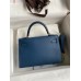 Hermes Kelly Mini II Sellier Handmade Bag In Deep Blue Epsom Calfskin Hermes Kelly Mini II Sellier Handmade Bag In Deep Blue Epsom Calfskin