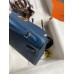 Hermes Kelly Mini II Sellier Handmade Bag In Deep Blue Epsom Calfskin Hermes Kelly Mini II Sellier Handmade Bag In Deep Blue Epsom Calfskin