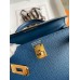 Hermes Kelly Mini II Sellier Handmade Bag In Deep Blue Epsom Calfskin Hermes Kelly Mini II Sellier Handmade Bag In Deep Blue Epsom Calfskin