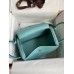 Hermes Lindy 30 Handmade Bag In Blue Atoll Clemence Leather Hermes Lindy 30 Handmade Bag In Blue Atoll Clemence Leather