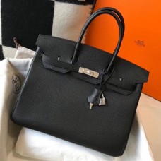 Hermes Birkin 30cm Bag In Black Clemence Leather PHW Hermes Birkin 30cm Bag In Black Clemence Leather PHW