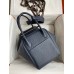 Hermes Lindy 30 Handmade Bag In Blue Nuit Clemence Leather Hermes Lindy 30 Handmade Bag In Blue Nuit Clemence Leather