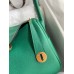 Hermes Lindy 30 Handmade Bag In Malachite Clemence Leather Hermes Lindy 30 Handmade Bag In Malachite Clemence Leather