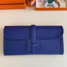 Hermes Jige Elan 29 Clutch Bag In Blue Electric Epsom Leather Hermes Jige Elan 29 Clutch Bag In Blue Electric Epsom Leather