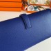 Hermes Jige Elan 29 Clutch Bag In Blue Electric Epsom Leather Hermes Jige Elan 29 Clutch Bag In Blue Electric Epsom Leather