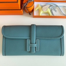 Hermes Jige Elan 29 Clutch Bag In Blue Jean Epsom Leather Hermes Jige Elan 29 Clutch Bag In Blue Jean Epsom Leather