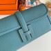 Hermes Jige Elan 29 Clutch Bag In Blue Jean Epsom Leather