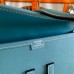 Hermes Jige Elan 29 Clutch Bag In Blue Jean Epsom Leather