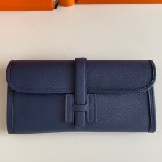 Hermes Jige Elan 29 Clutch Bag In Blue Saphir Epsom Leather Hermes Jige Elan 29 Clutch Bag In Blue Saphir Epsom Leather