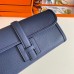 Hermes Jige Elan 29 Clutch Bag In Blue Saphir Epsom Leather