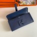 Hermes Jige Elan 29 Clutch Bag In Blue Saphir Epsom Leather