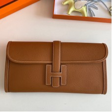 Hermes Jige Elan 29 Clutch Bag In Gold Epsom Leather Hermes Jige Elan 29 Clutch Bag In Gold Epsom Leather