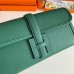 Hermes Jige Elan 29 Clutch Bag In Malachite Epsom Leather