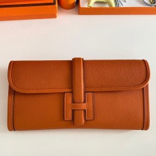 Hermes Jige Elan 29 Clutch Bag In Orange Epsom Leather Hermes Jige Elan 29 Clutch Bag In Orange Epsom Leather