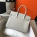 Hermes Birkin 30cm Bag In Pearl Grey Clemence Leather GHW Hermes Birkin 30cm Bag In Pearl Grey Clemence Leather GHW