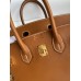 Hermes Birkin 25 Retourne Handmade Bag In Gold Barenia Calfskin Hermes Birkin 25 Retourne Handmade Bag In Gold Barenia Calfskin