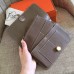 Hermes Dogon Duo Wallet In Taupe Clemence Leather Hermes Dogon Duo Wallet In Taupe Clemence Leather