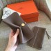 Hermes Dogon Duo Wallet In Taupe Clemence Leather Hermes Dogon Duo Wallet In Taupe Clemence Leather