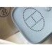 Hermes Evelyne III TPM Bag In Blue Lin Clemence Leather Hermes Evelyne III TPM Bag In Blue Lin Clemence Leather
