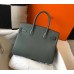Hermes Birkin 30cm Bag In Vert Amande Clemence Leather GHW Hermes Birkin 30cm Bag In Vert Amande Clemence Leather GHW
