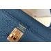 Hermes Kelly 25cm Retourne Bag In Agate Blue Clemence Leather Hermes Kelly 25cm Retourne Bag In Agate Blue Clemence Leather