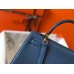 Hermes Kelly 25cm Retourne Bag In Agate Blue Clemence Leather Hermes Kelly 25cm Retourne Bag In Agate Blue Clemence Leather