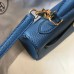 Hermes Kelly 25cm Retourne Bag In Agate Blue Clemence Leather Hermes Kelly 25cm Retourne Bag In Agate Blue Clemence Leather
