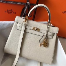 Hermes Kelly 25cm Retourne Bag In Craie Clemence Leather Hermes Kelly 25cm Retourne Bag In Craie Clemence Leather