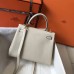 Hermes Kelly 25cm Retourne Bag In Craie Clemence Leather Hermes Kelly 25cm Retourne Bag In Craie Clemence Leather