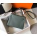 Hermes Kelly 25cm Retourne Bag In Vert Amande Clemence Leather Hermes Kelly 25cm Retourne Bag In Vert Amande Clemence Leather