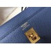 Hermes Kelly 25cm Sellier Bag In Agate Blue Epsom Leather Hermes Kelly 25cm Sellier Bag In Agate Blue Epsom Leather