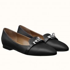 Hermes Pegase Ballerina Flats In Black Leather
