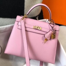 Hermes Kelly 25cm Sellier Bag In Mauve Sylvestre Epsom Leather Hermes Kelly 25cm Sellier Bag In Mauve Sylvestre Epsom Leather