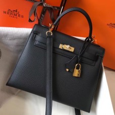 Hermes Kelly 25cm Sellier Bag In Black Epsom Leather Hermes Kelly 25cm Sellier Bag In Black Epsom Leather