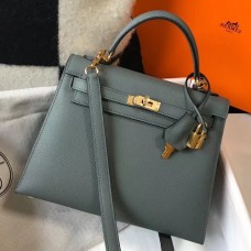 Hermes Kelly 25cm Sellier Bag In Vert Amande Epsom Leather Hermes Kelly 25cm Sellier Bag In Vert Amande Epsom Leather